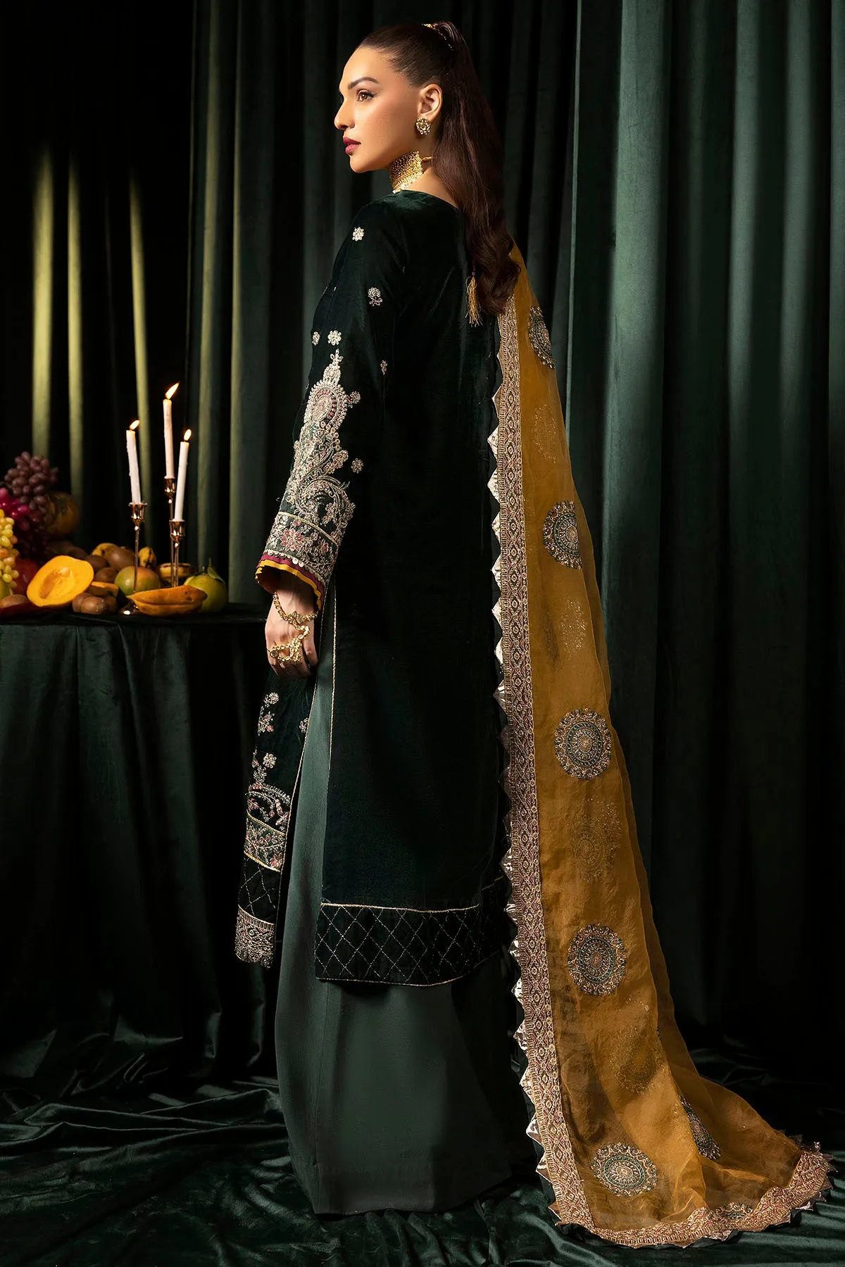 5094-YUMNA EMBROIDERED VELVET UNSTITCHED