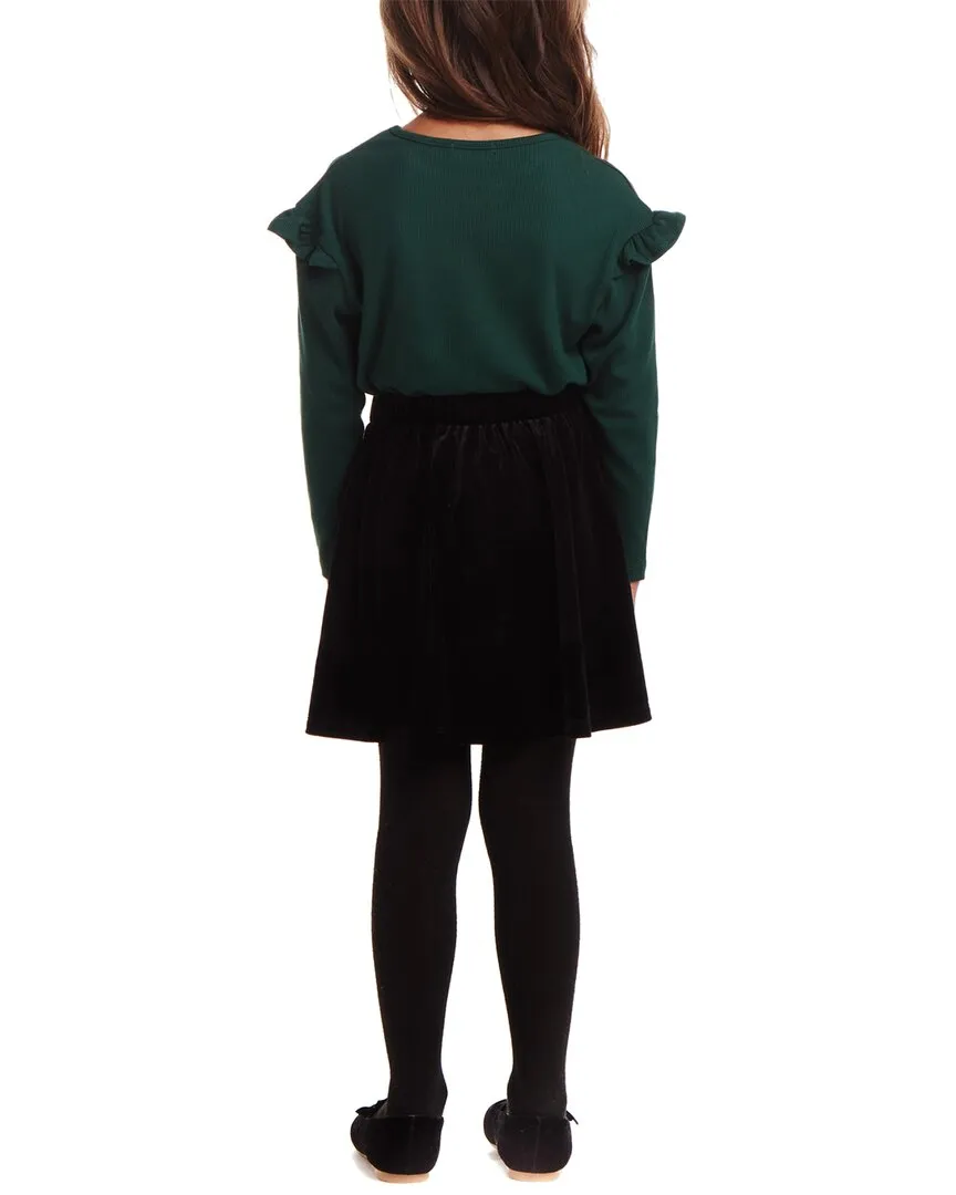 Andy & Evan Rib Knit T-Shirt & Skirt Set