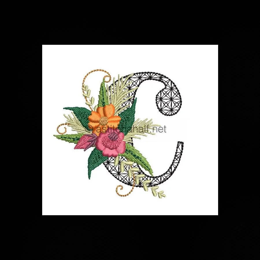 Black Velvet Monogram Letter C