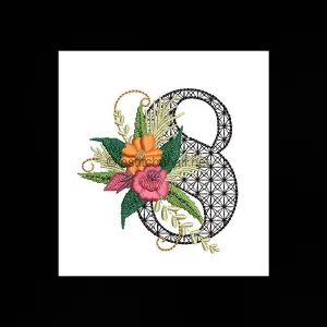 Black Velvet Monogram Number 8