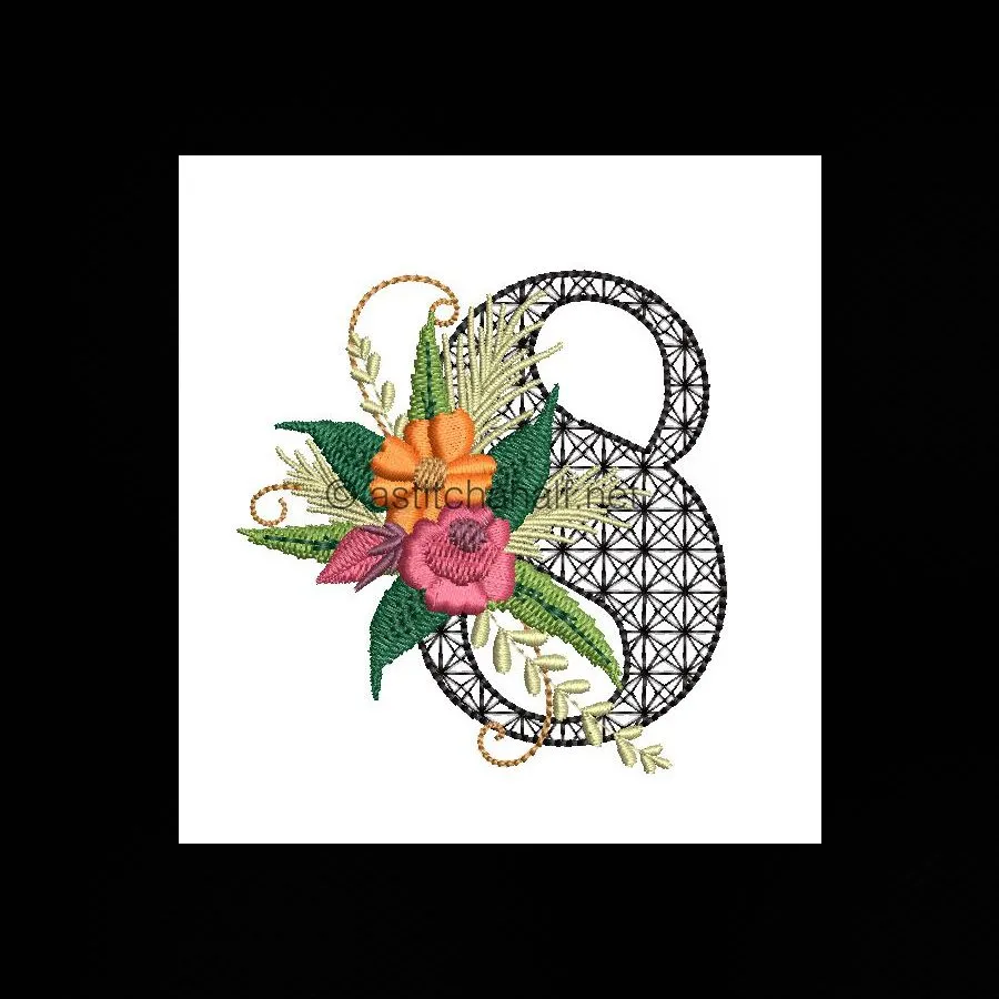 Black Velvet Monogram Number 8