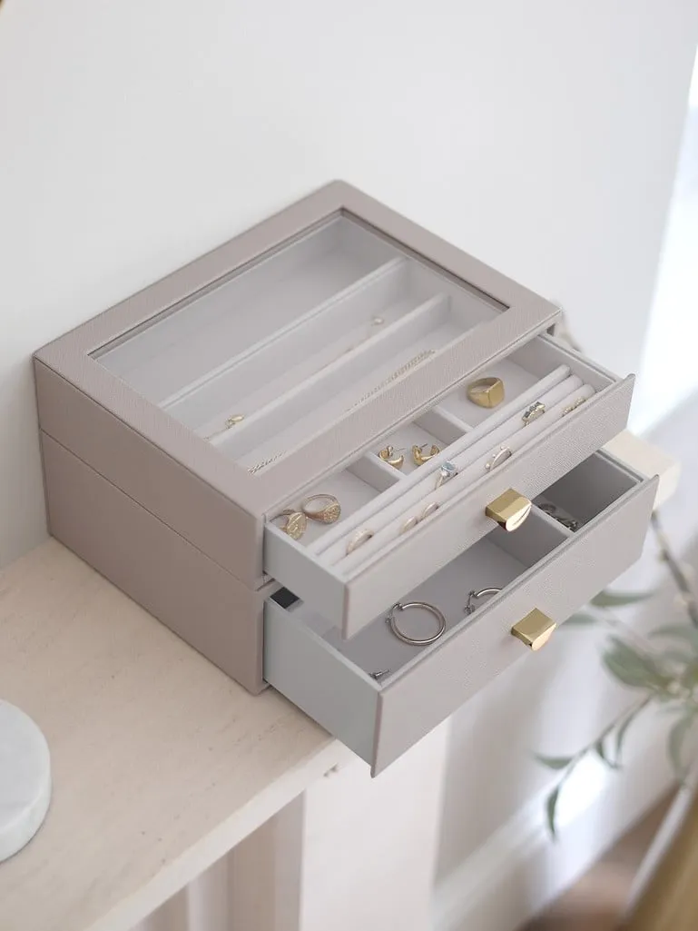 Classic 2 Drawer Jewellery Box - Taupe - 76057