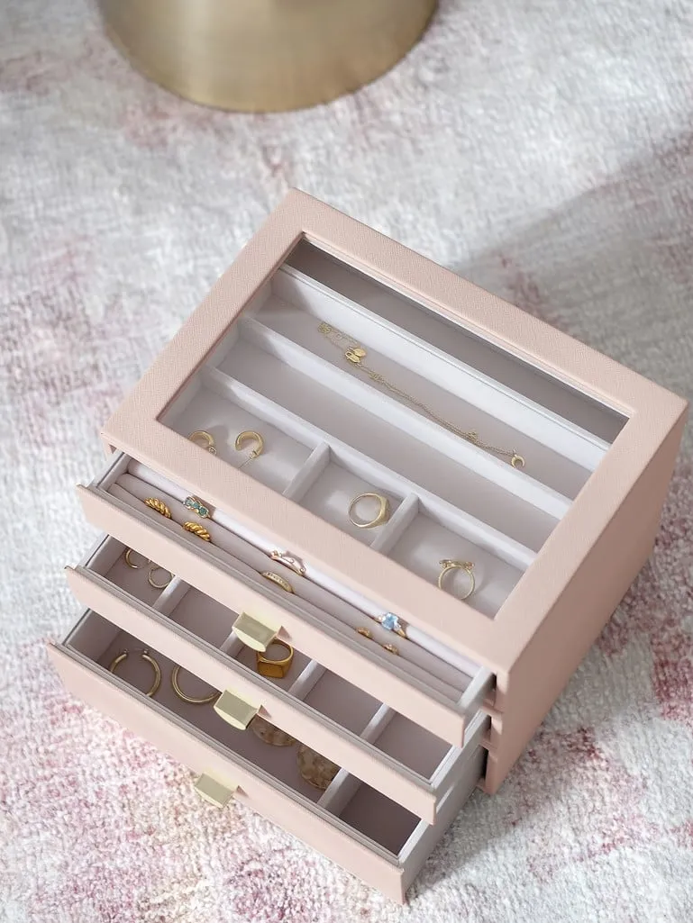 Classic 3 Drawer Jewellery Box - Blush - 75887