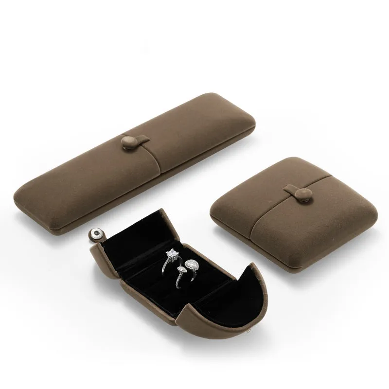 Coffee Velvet Necklace Pendant Gift Box H00902