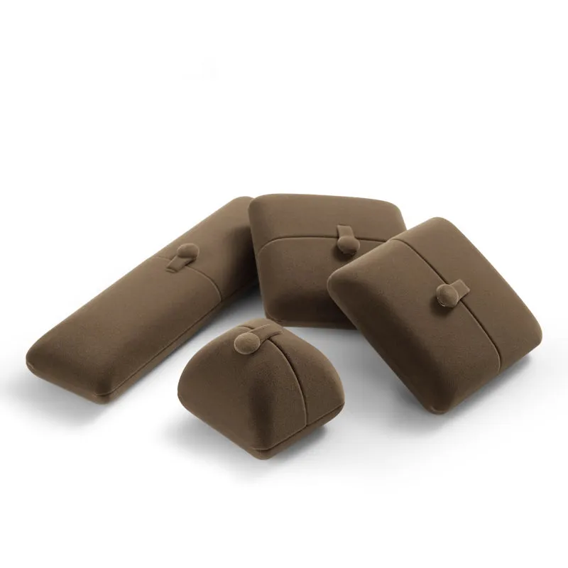 Coffee Velvet Necklace Pendant Gift Box H00902