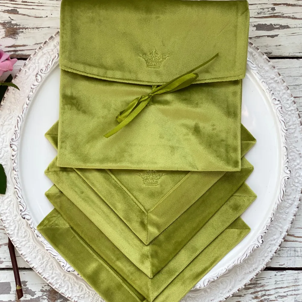 Crown Velvet Cocktail Napkin Set (4) - Sale