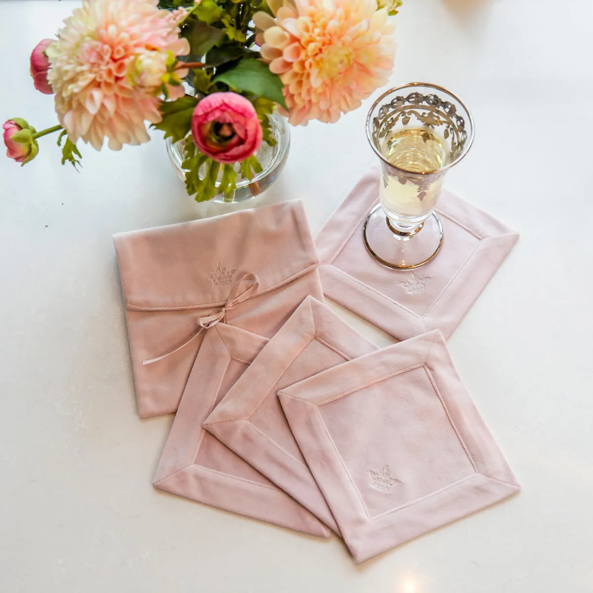 Crown Velvet Cocktail Napkin Set (4) - Sale
