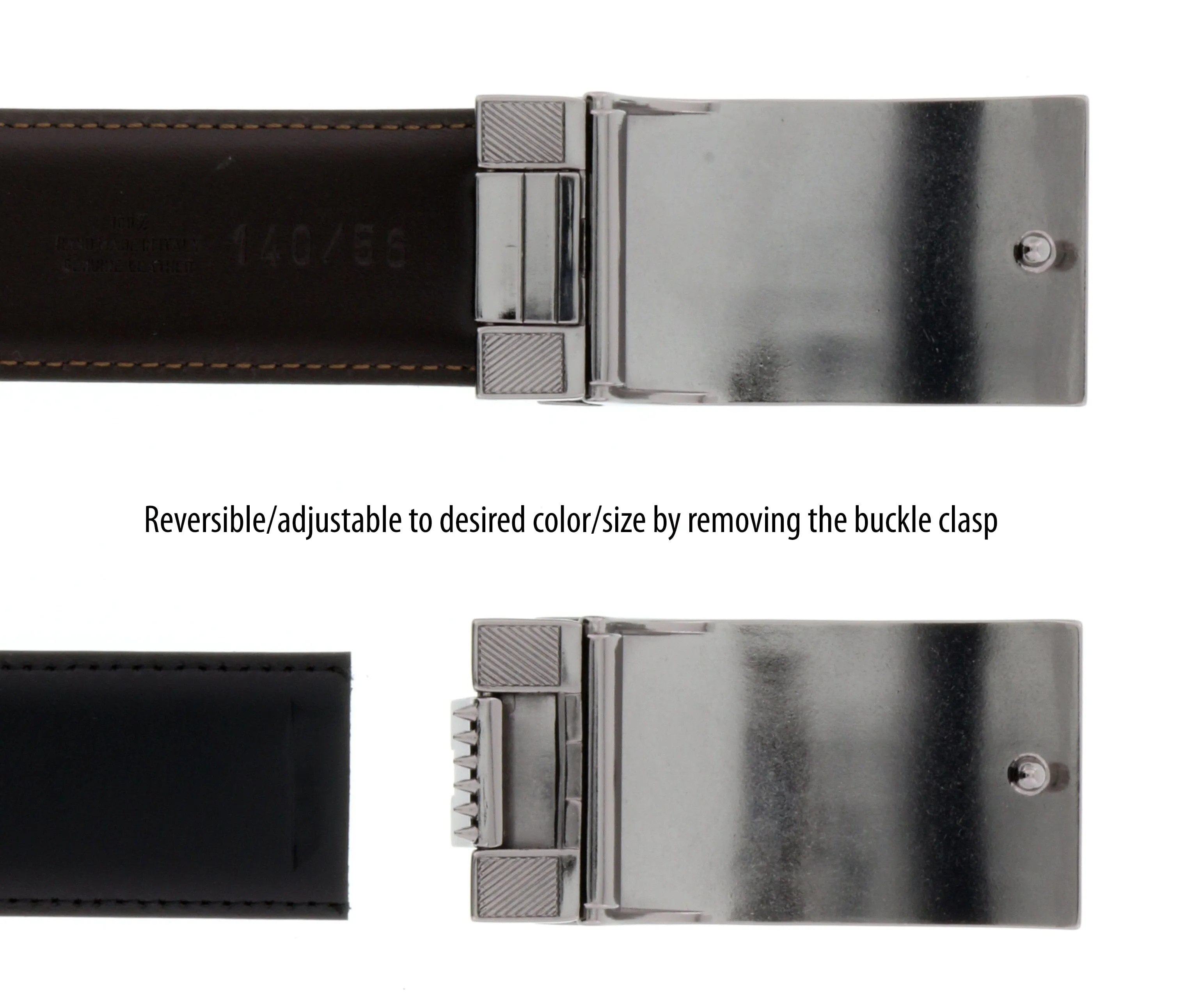 HS Collection HSB 7099  Black/Brown Reversible/Adjustable Mens Belt