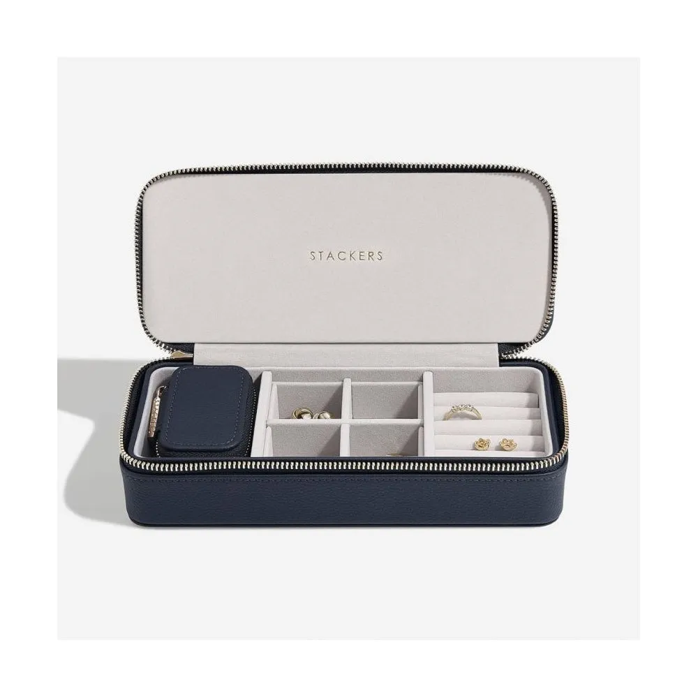 Large Jewellery Box, Zipped - Pebble Navy - 76146
