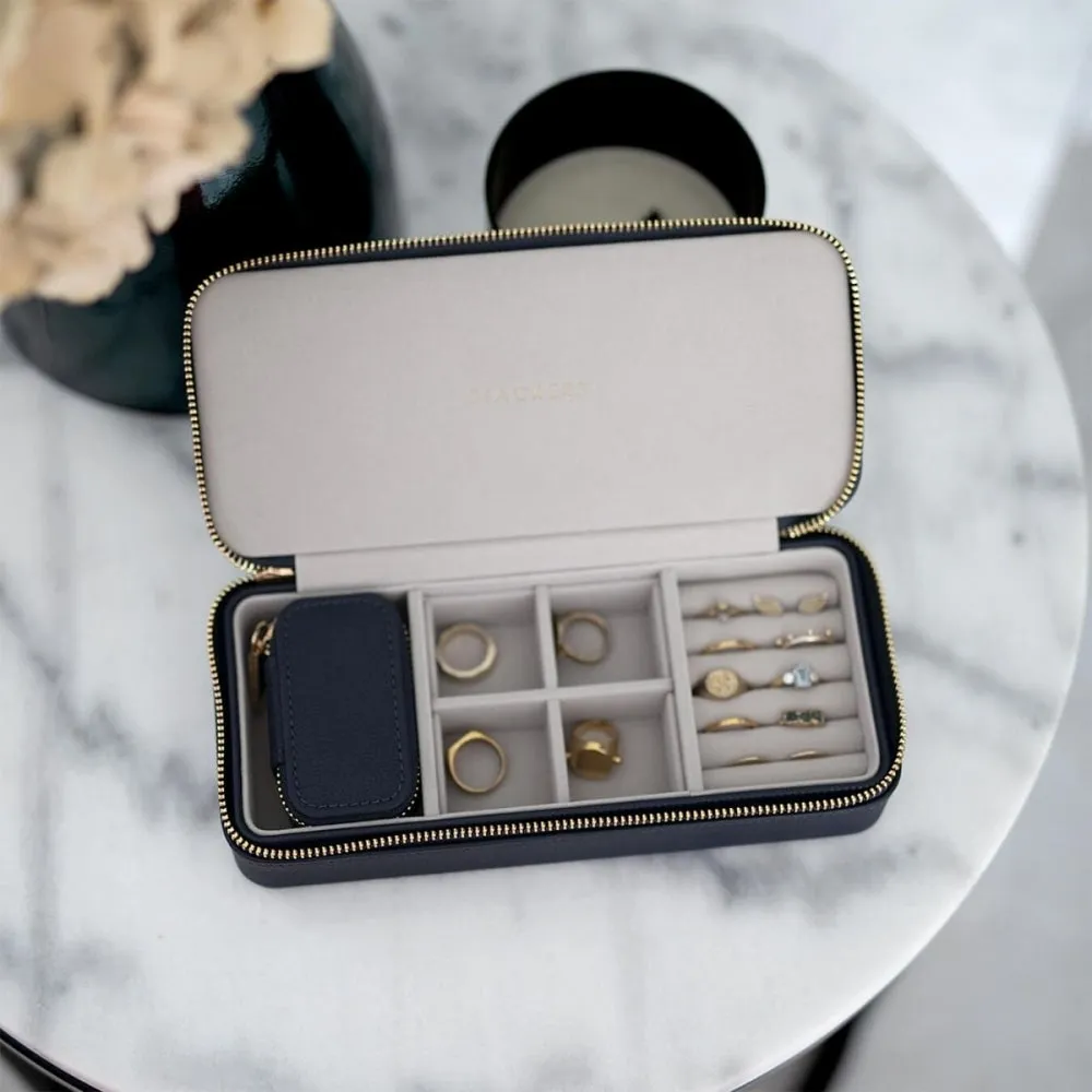 Large Jewellery Box, Zipped - Pebble Navy - 76146