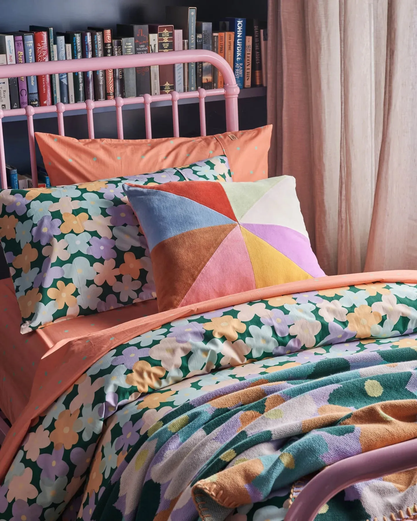 Macaroon Panelled Velvet Cushion - Kip & Co.