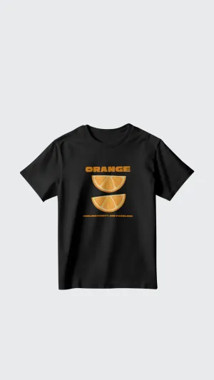 Orange Graphic Printed T-shirt Tee for Women