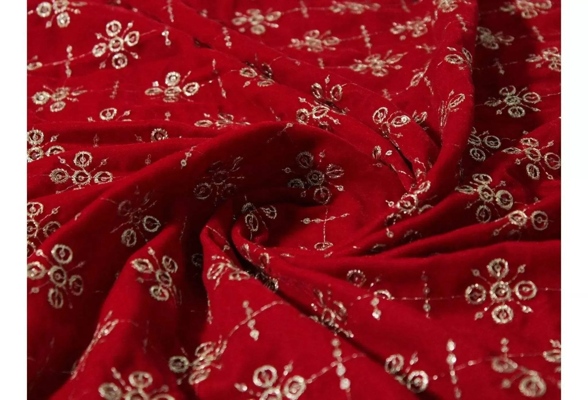 Sequin Work Micro Velvet Fabric
