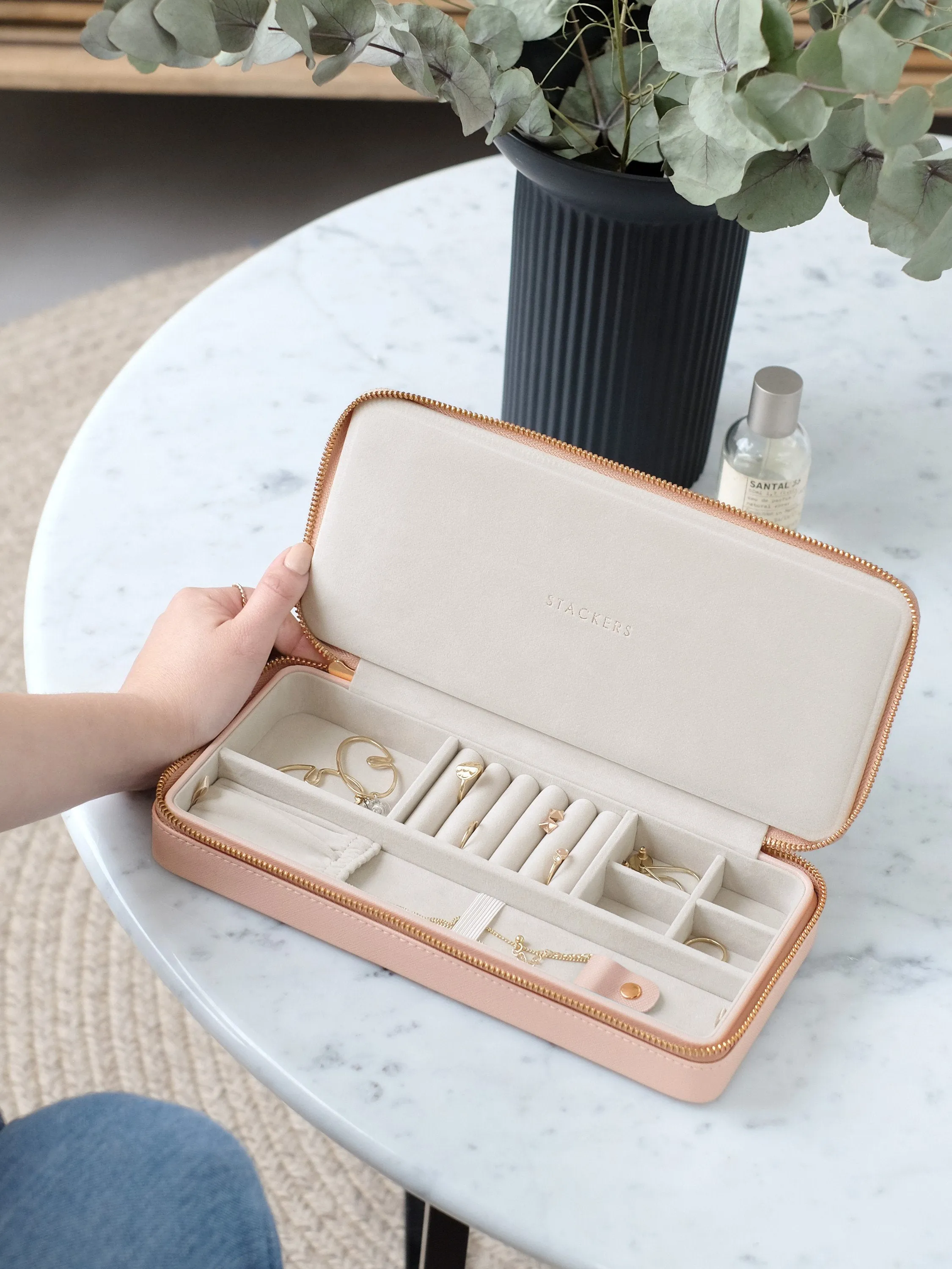 Sleek Necklace Travel Jewellery Box - Blush Pink - 74306