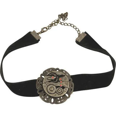 Steampunk Black Velvet Gear Chocker