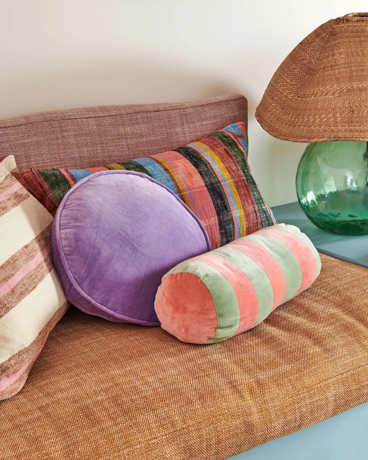 TROPICS VELVET BOLSTER CUSHION - Kip & Co.